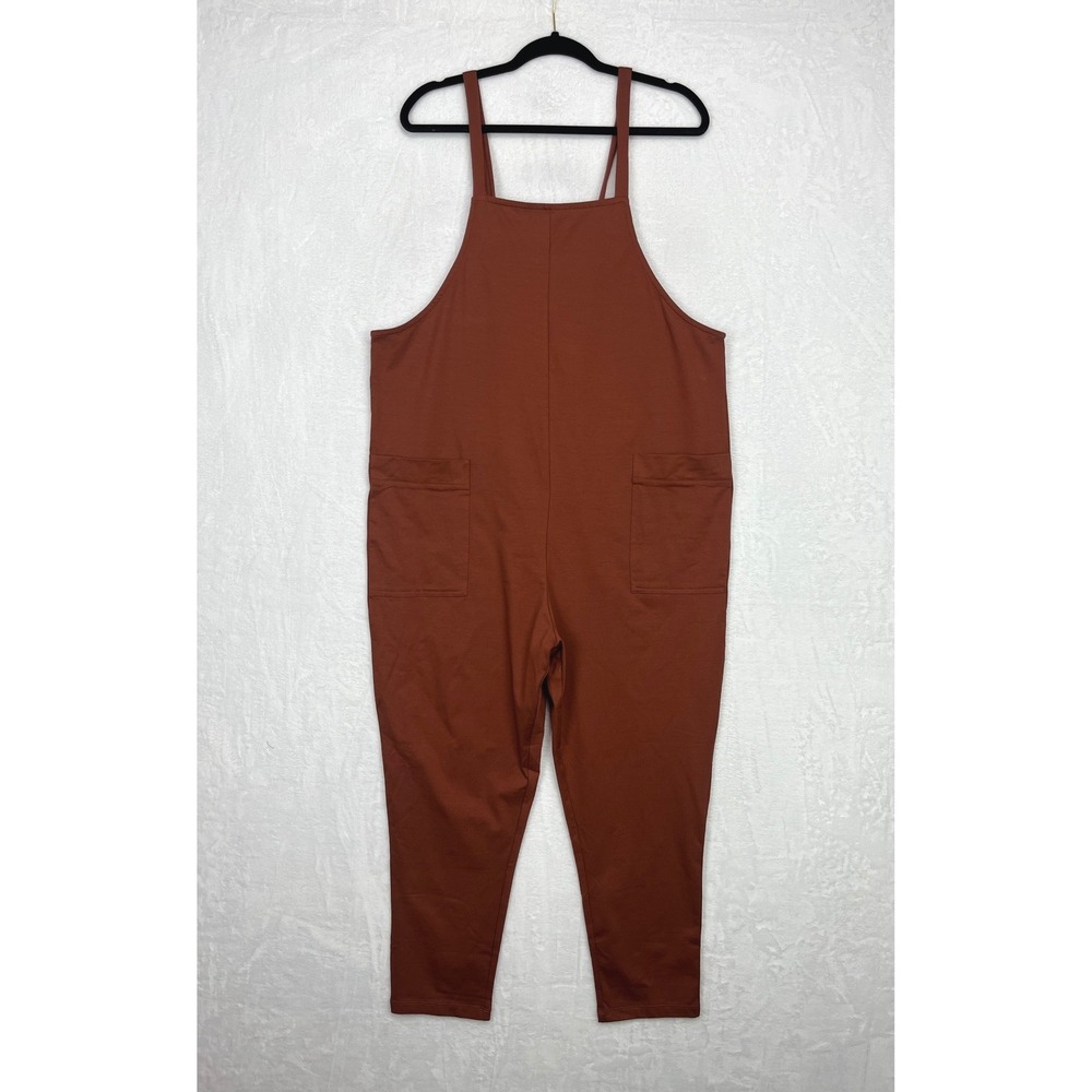 Women's Rust Brown Sleeveless Jumpsuit